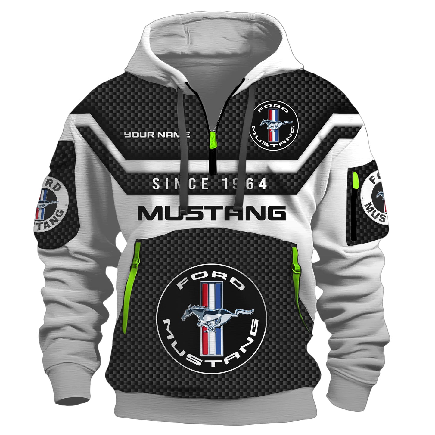 Personalized F Mustang Multicolored 3D Zip-Hoodie Cotton Jacket