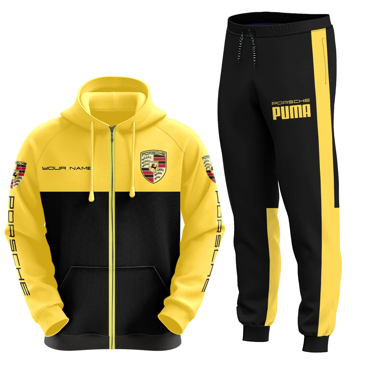 Personalized Porsche X PM 3D All over Printed Hoodie and Sweatpants set