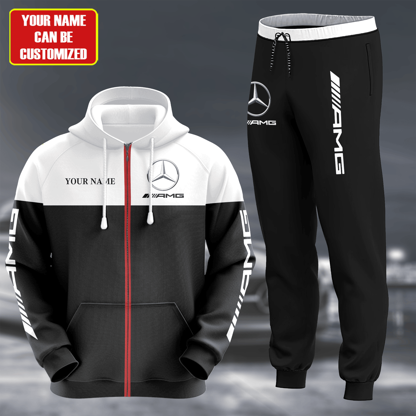 Personalized Merc AMG Sport All over Printed Hoodie and Sweatpants set