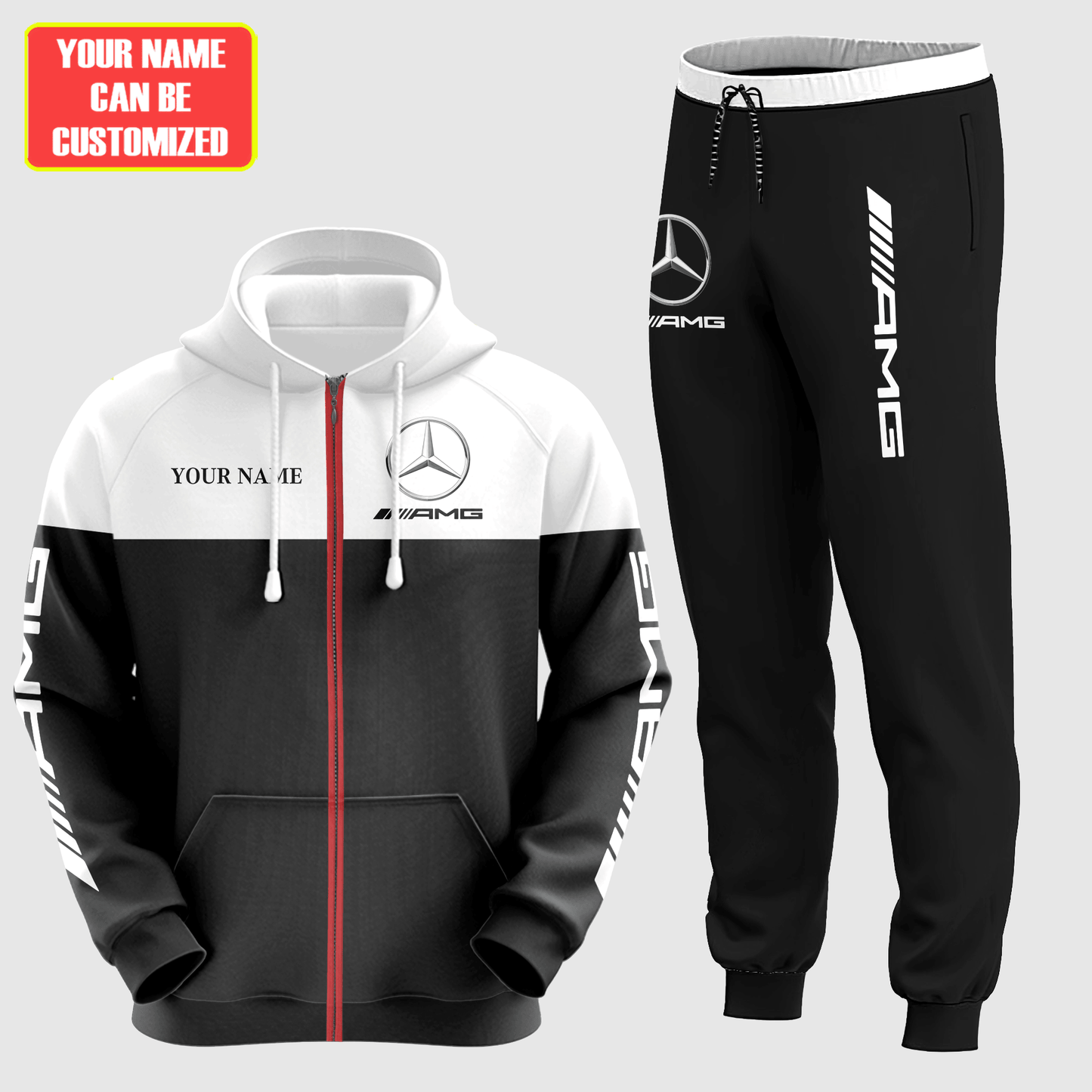 Personalized Merc AMG Sport All over Printed Hoodie and Sweatpants set