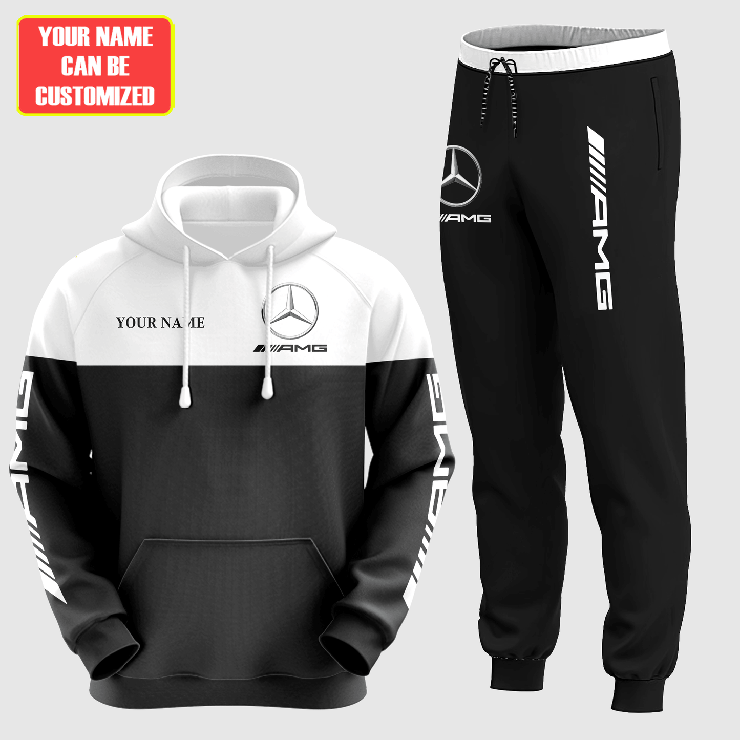 Personalized Merc AMG Sport All over Printed Hoodie and Sweatpants set