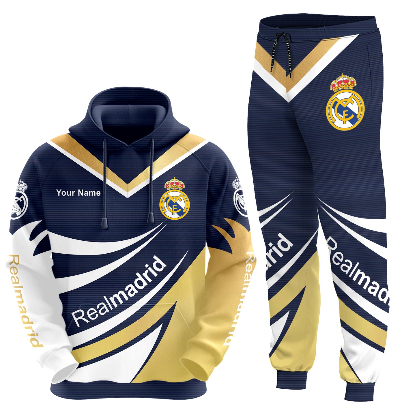 Personalized Real Madrid Q35 3D All over Printed Hoodie and Sweatpants set