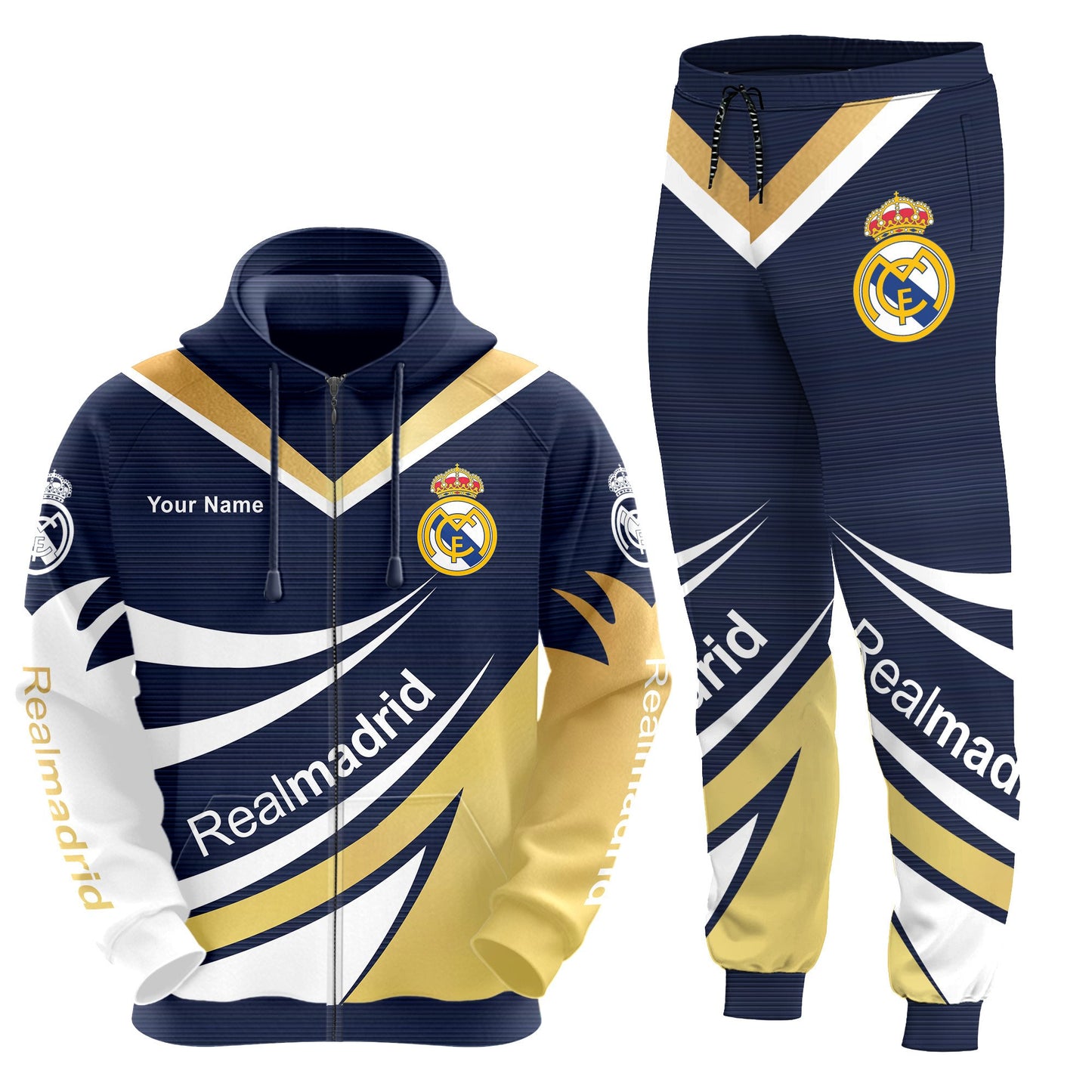 Personalized Real Madrid Q35 3D All over Printed Hoodie and Sweatpants set