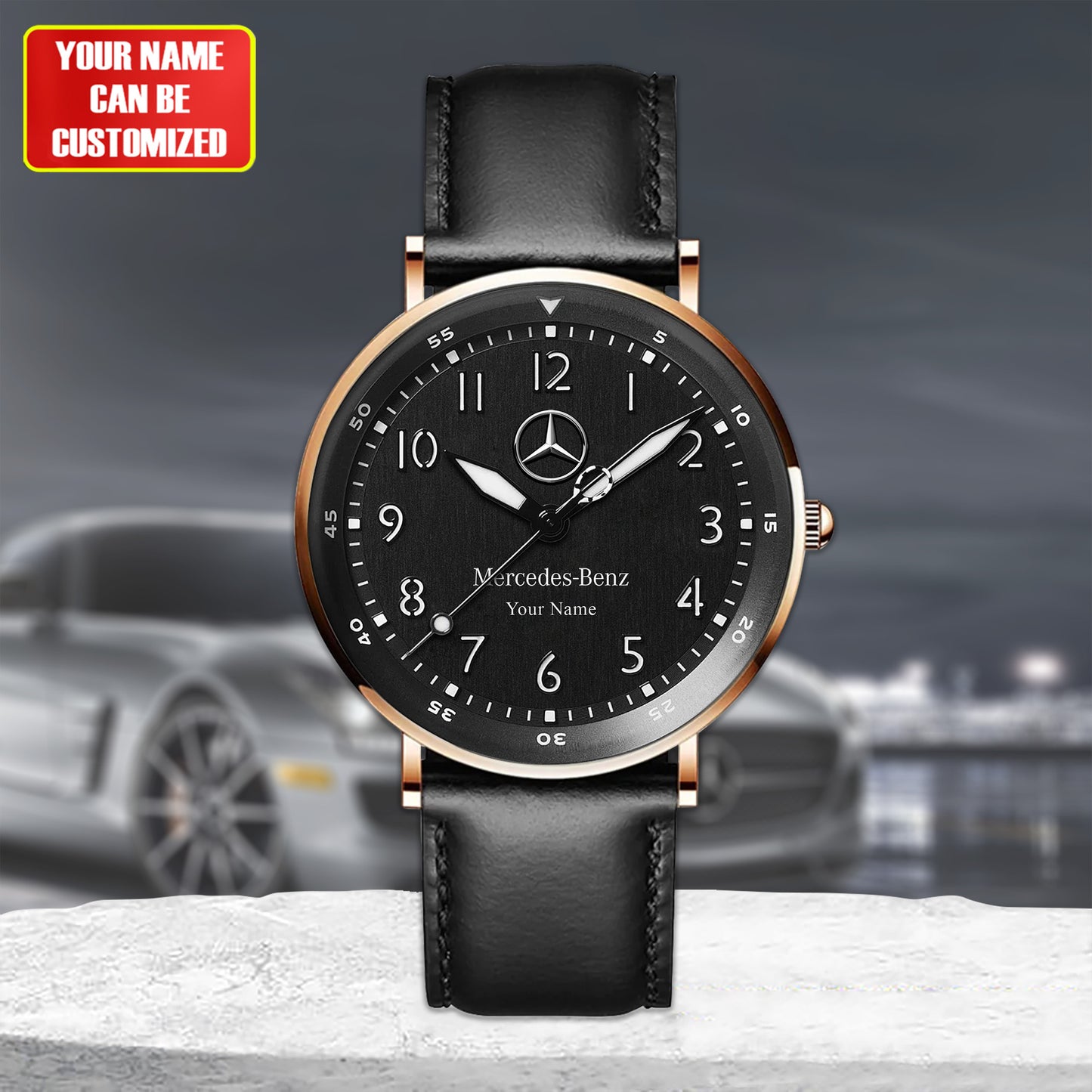 Personalized Merc Bremont Quartz Leather Watch
