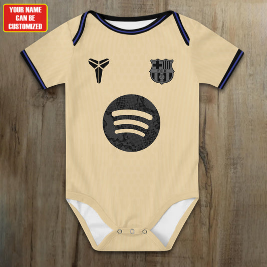 Customized Barcelona Away Soccer Jersey , Baby Rib Bodysuit Sizes