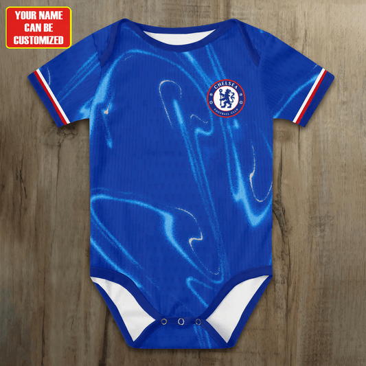 Customized Chelsea Soccer Jersey , Baby Rib Bodysuit Sizes V3