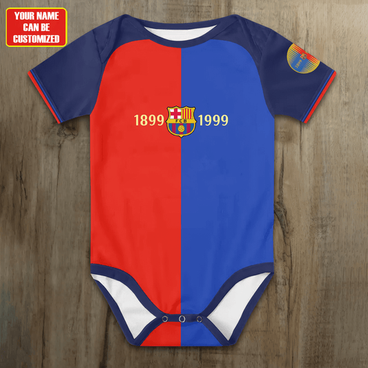 Customized Barcelona FC Retro Soccer Jersey , Baby Rib Bodysuit Sizes