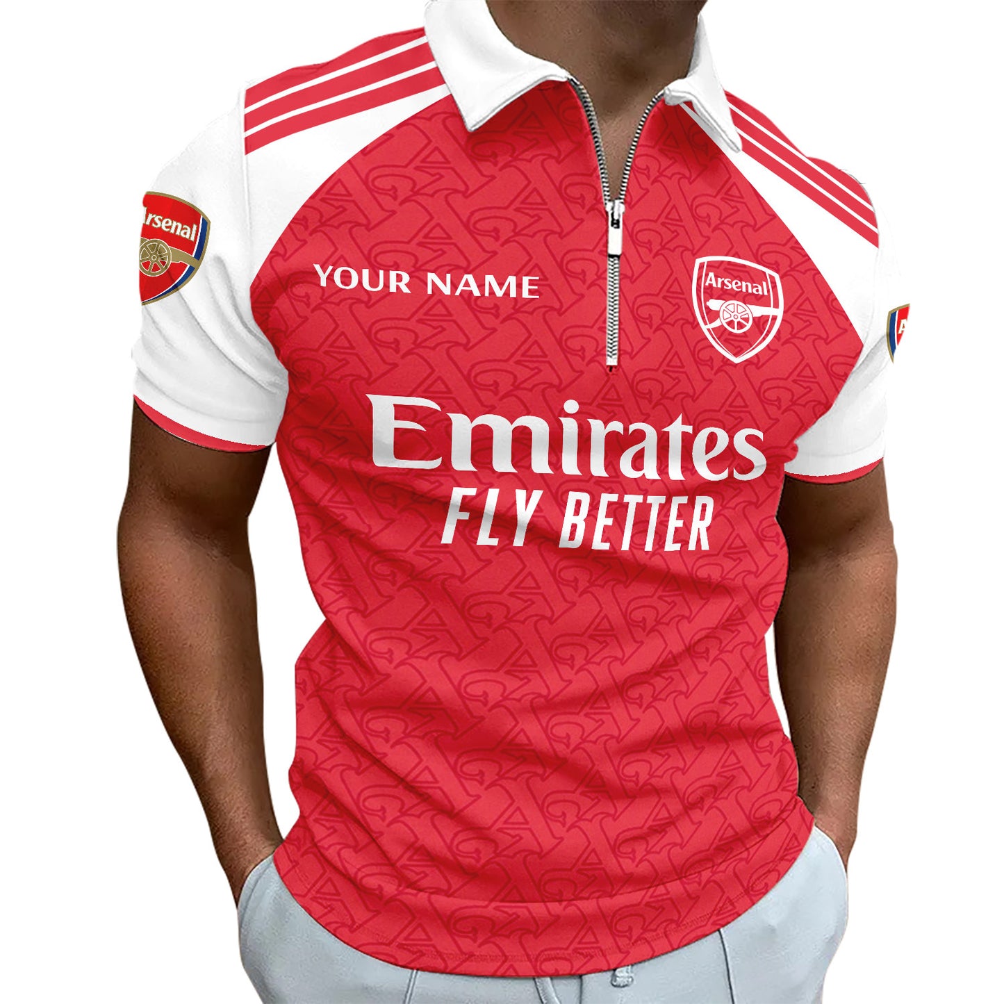 Personalized Arsenal 3D Full Printing Set , Arsenal Shirt , Zipper Polo, Hoodie , Short , Polo ,hawaii
