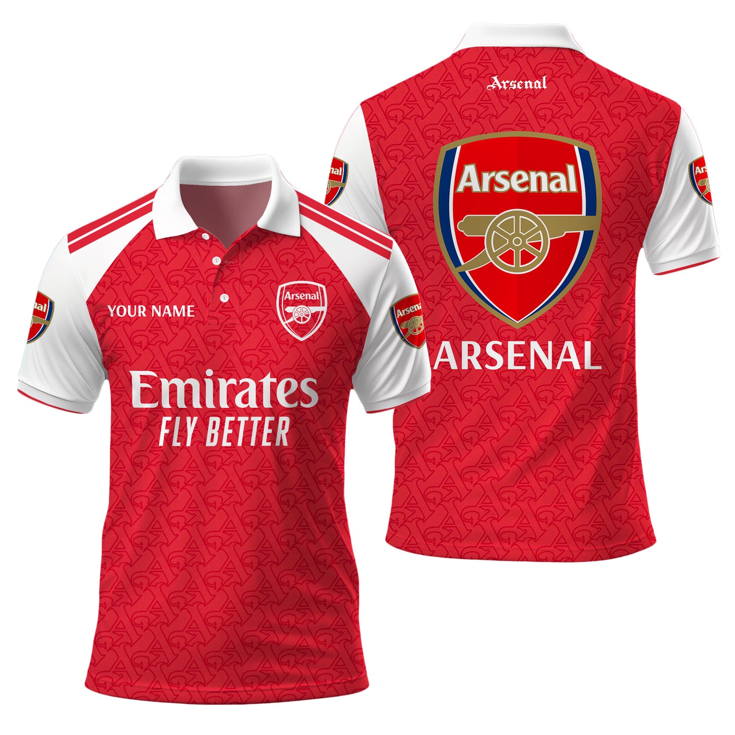 Personalized Arsenal 3D Full Printing Set , Arsenal Shirt , Zipper Polo, Hoodie , Short , Polo ,hawaii