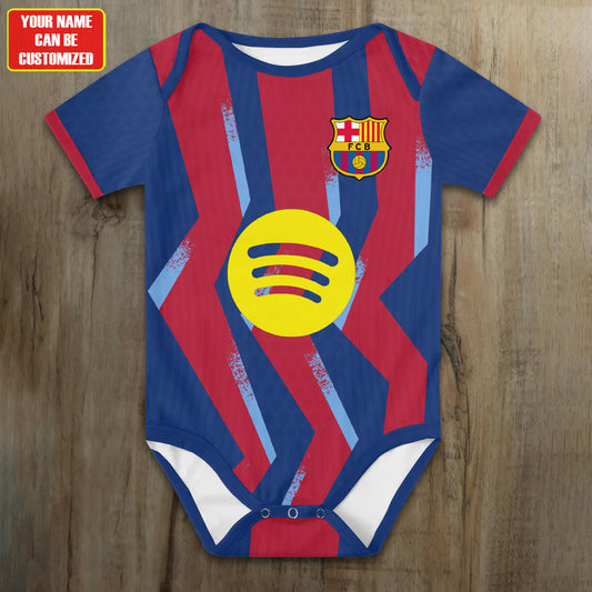 Customized Barcelona FC Soccer Jersey , Baby Rib Bodysuit Sizes