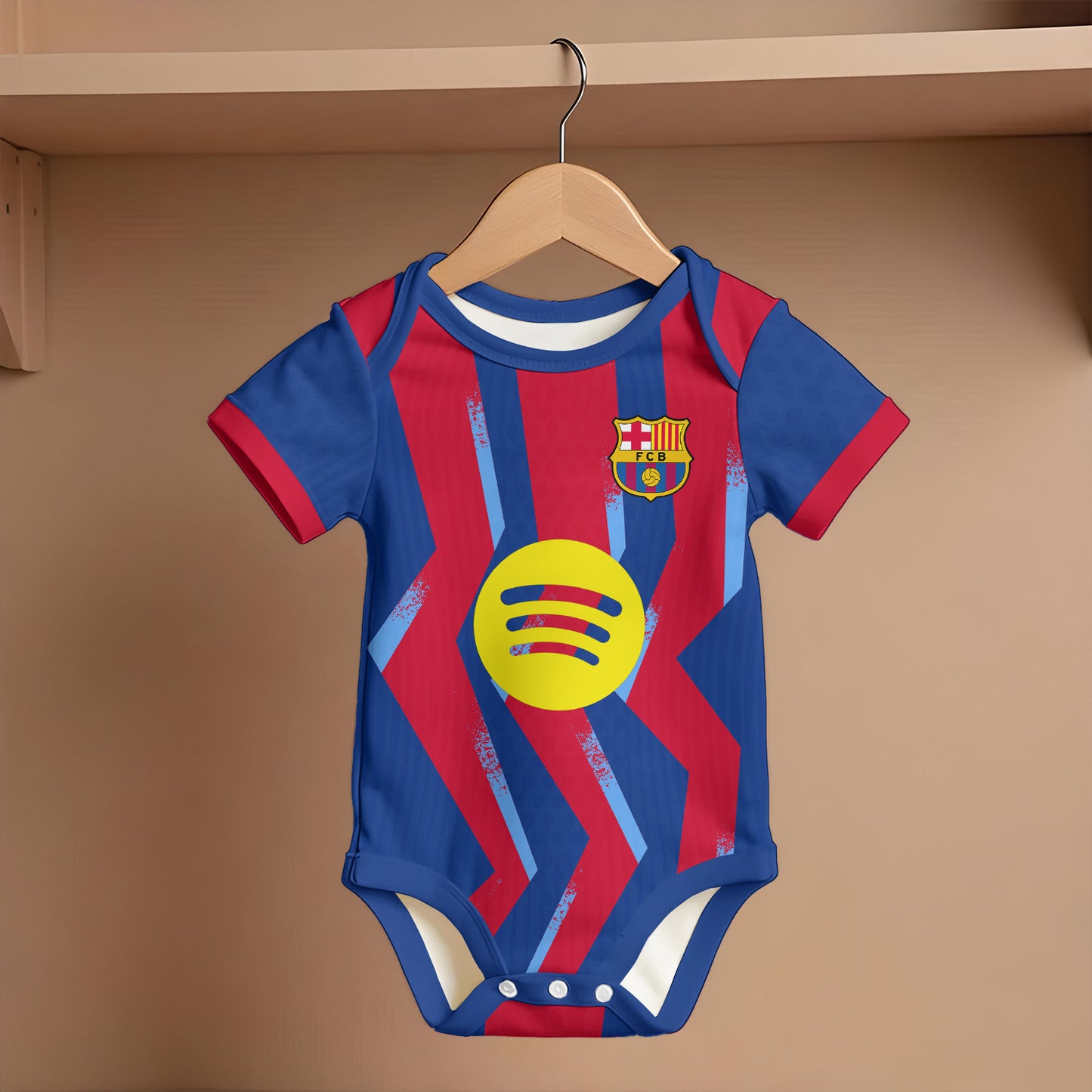 Customized Barcelona FC Soccer Jersey , Baby Rib Bodysuit Sizes