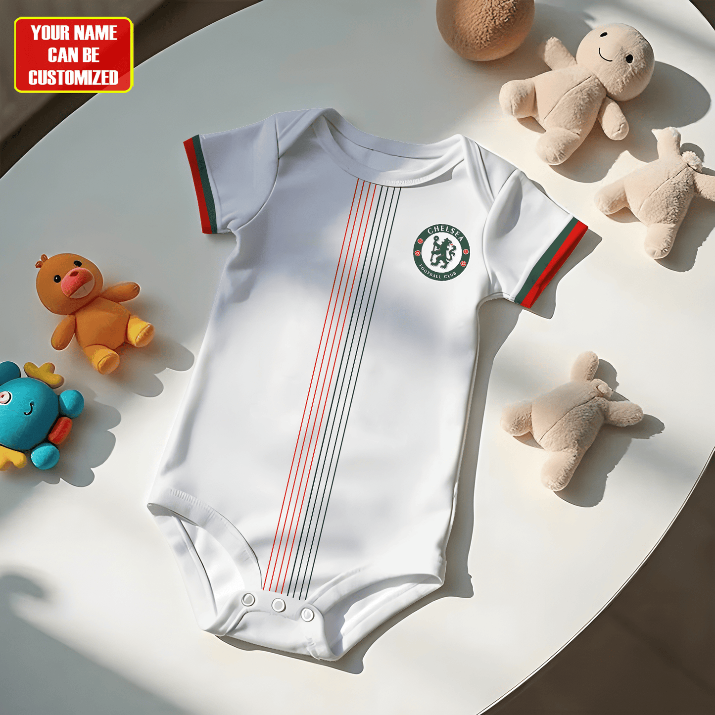 Customized Chelsea Away Soccer Jersey , Baby Rib Bodysuit Sizes