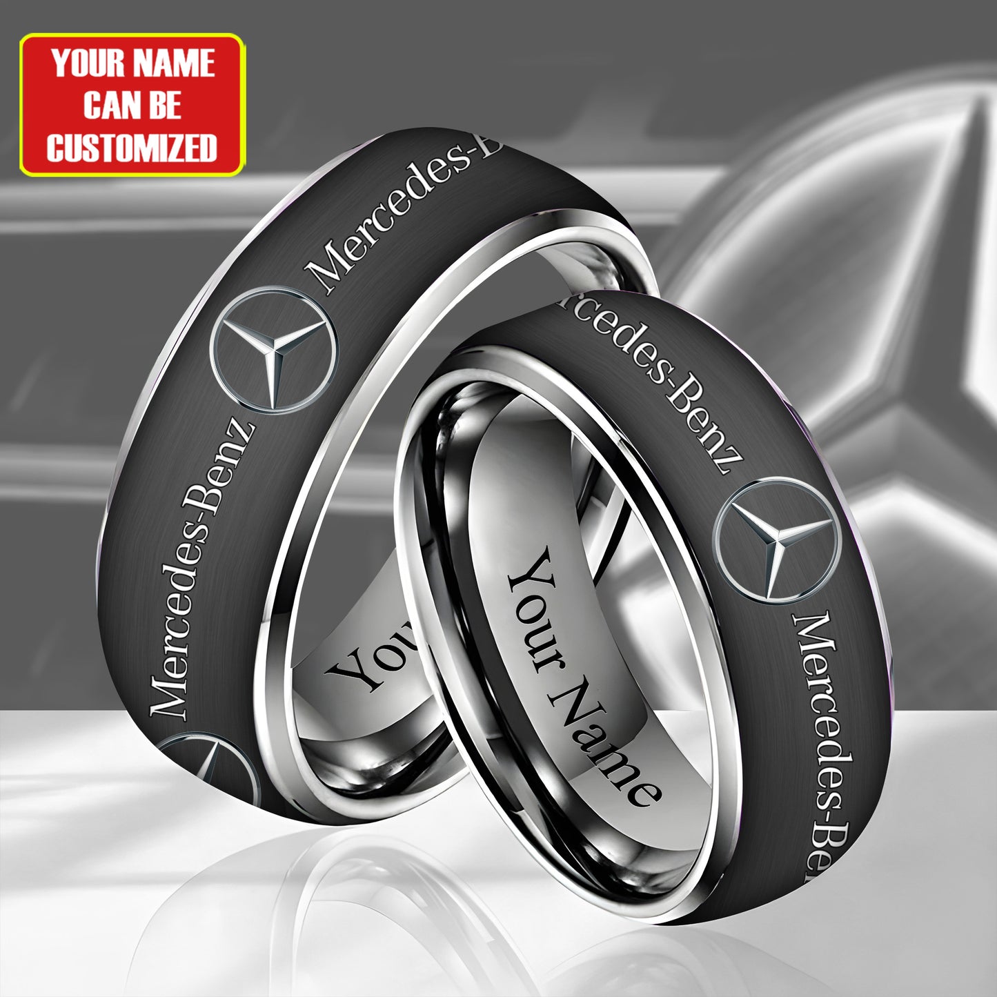 Personalized Merc Plate Custom Alloy Ring