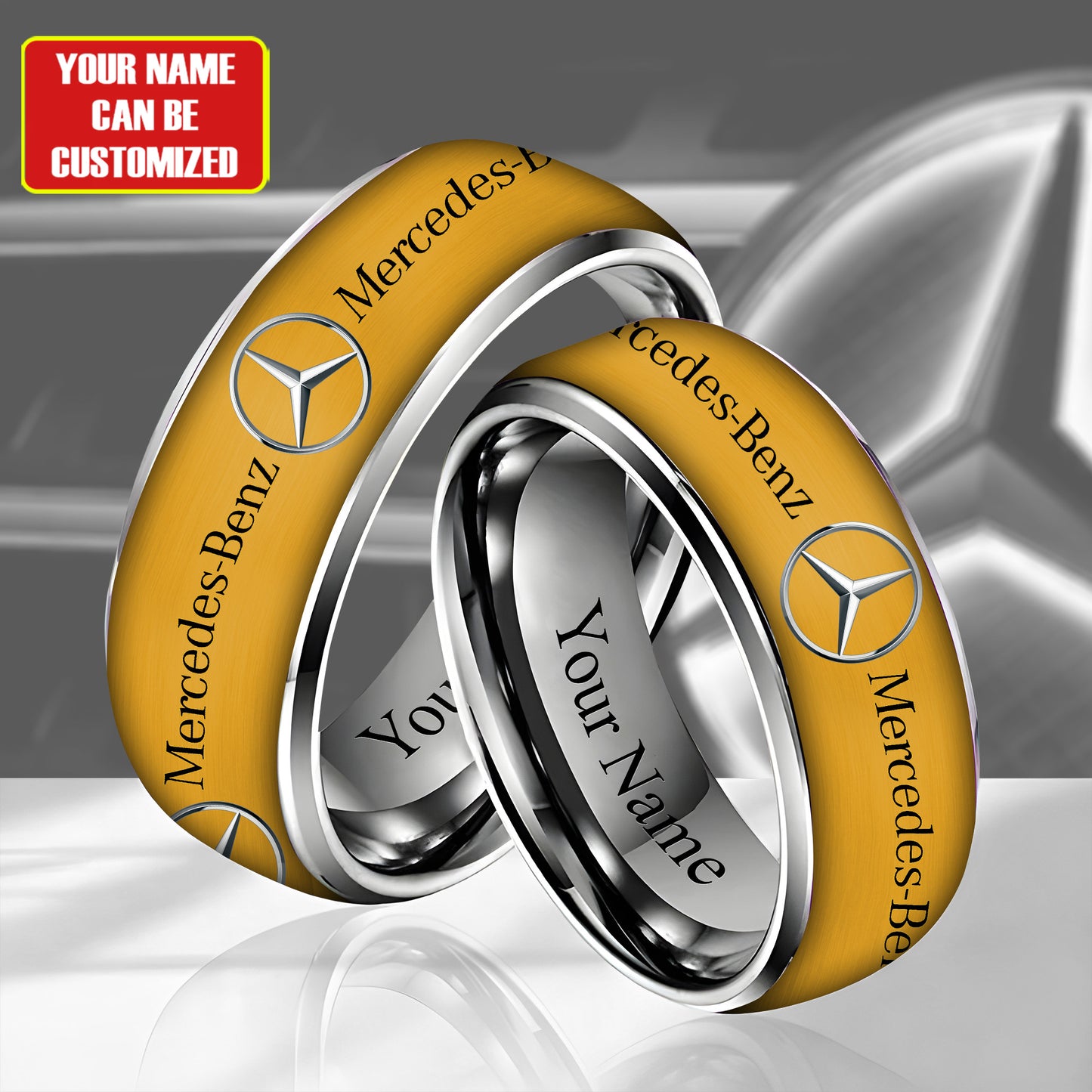 Personalized Merc Plate Custom Alloy Ring