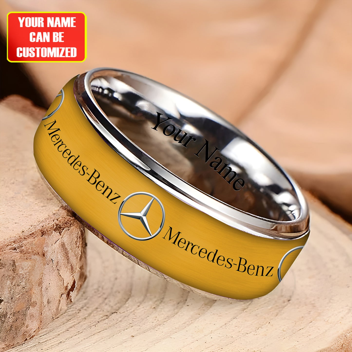 Personalized Merc Plate Custom Alloy Ring