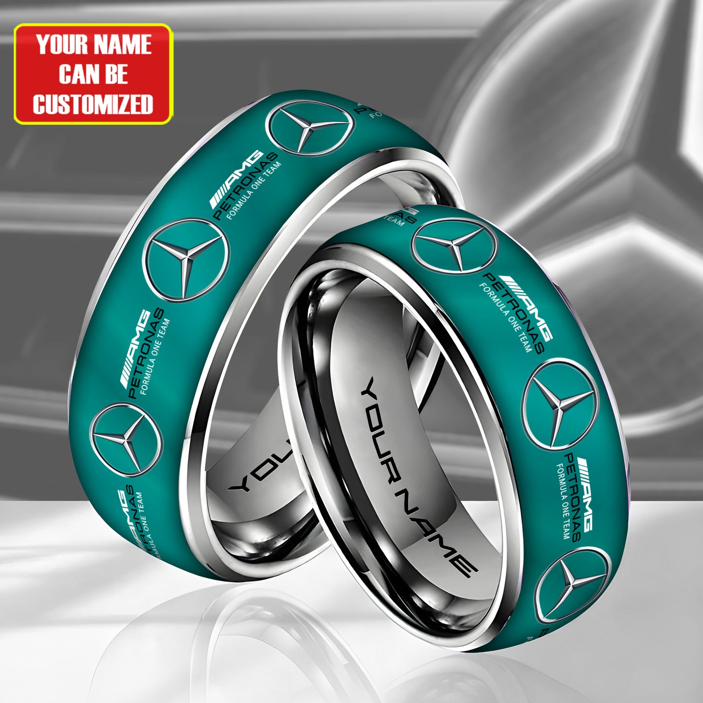 Personalized Merc AMG Petronas Elegant Custom Alloy Ring