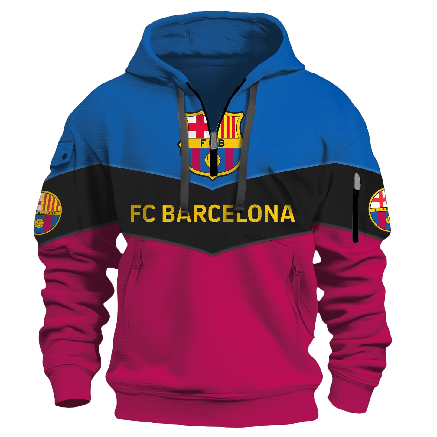 Personalized Barca Layer 3D Zip-Hoodie Cotton Jacket