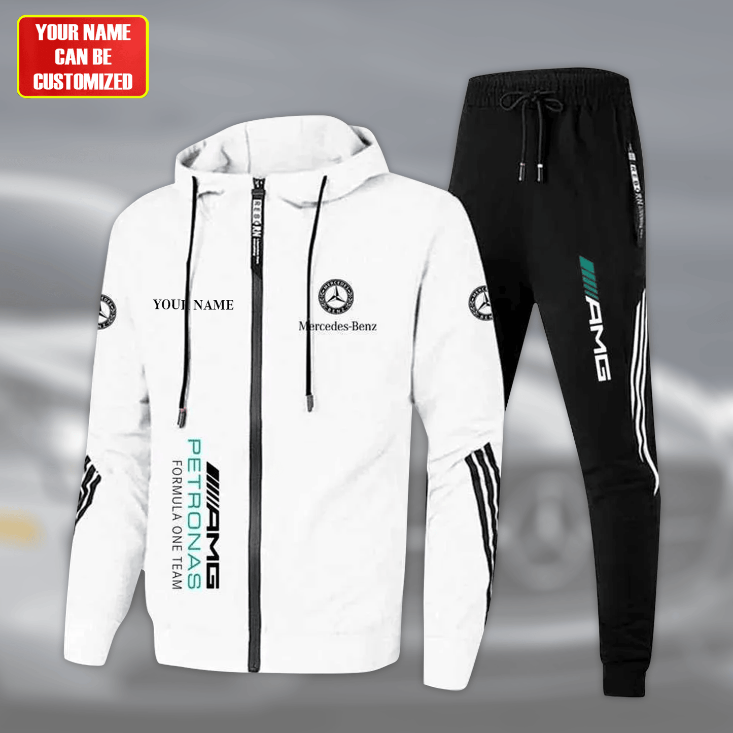 Personalized Merc Petronas Sport All over Printed Hoodie and Sweatpants set