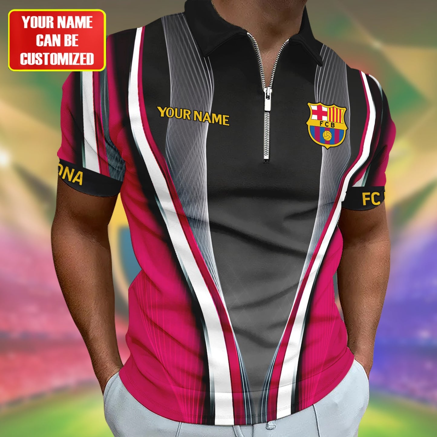 Personalized Barcelona FC 3D Full Printing Set , Barcelona FC Shirt , Barcelona Set , Zipper Polo, Hoodie , Short , Polo , hawaii