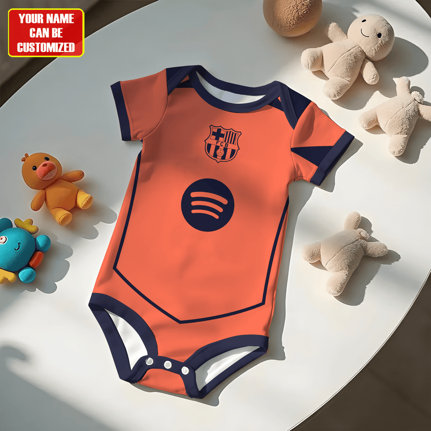 Customized Barcelona Third Soccer Jersey , Baby Rib Bodysuit Sizes