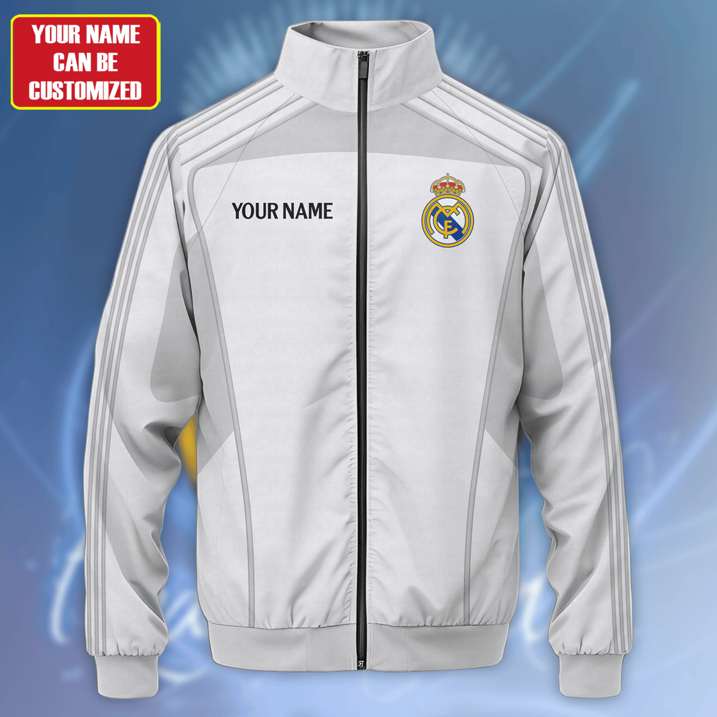 Personalized Real Madrid Sport Zipper Stand Collar Jacket & Sweatpants