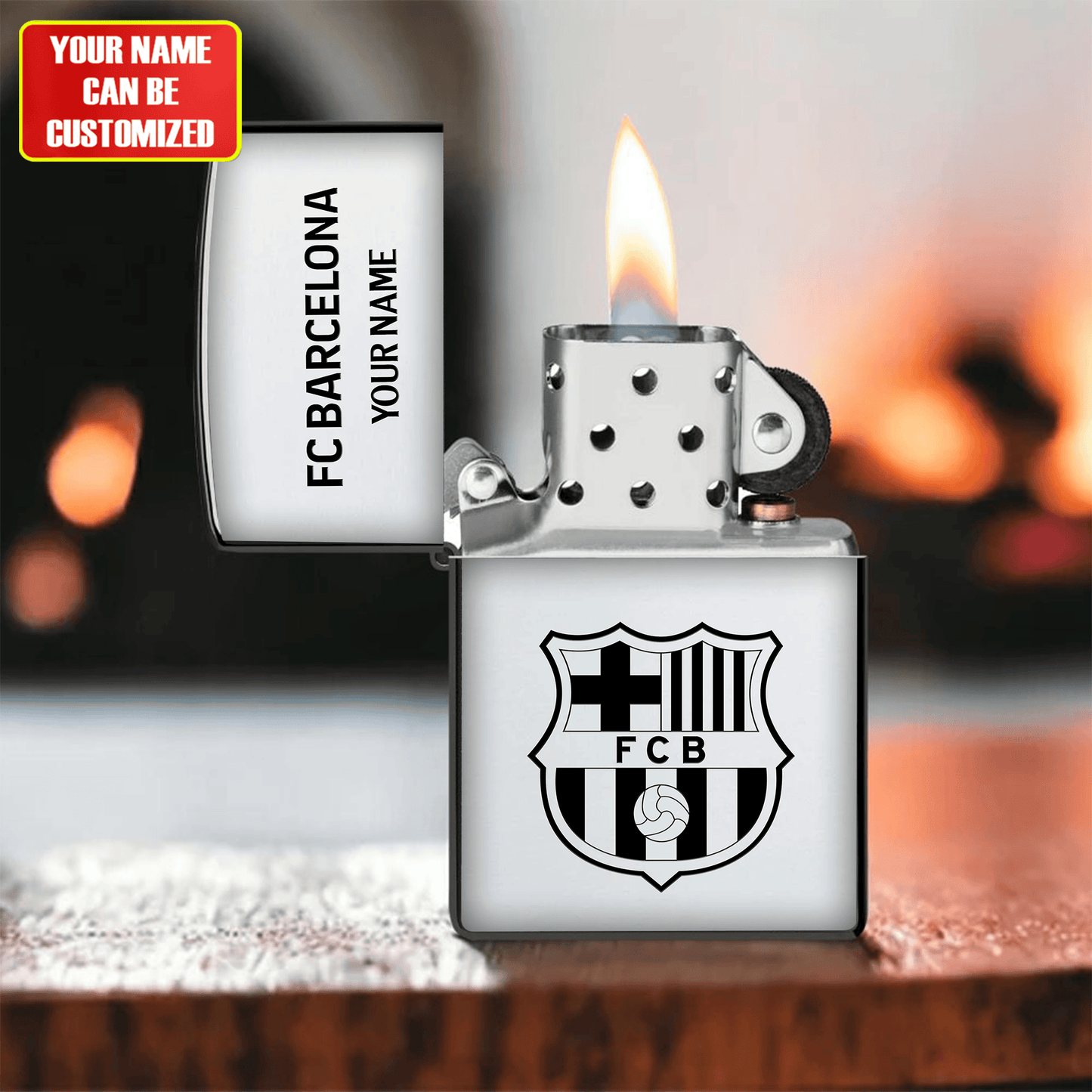 Personalized Barca Laser Zippo Lighter