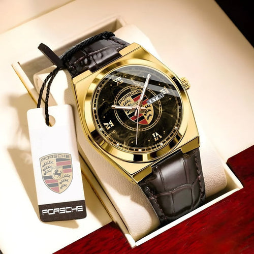 Personalized Pors Elegant Leather Strap Watch
