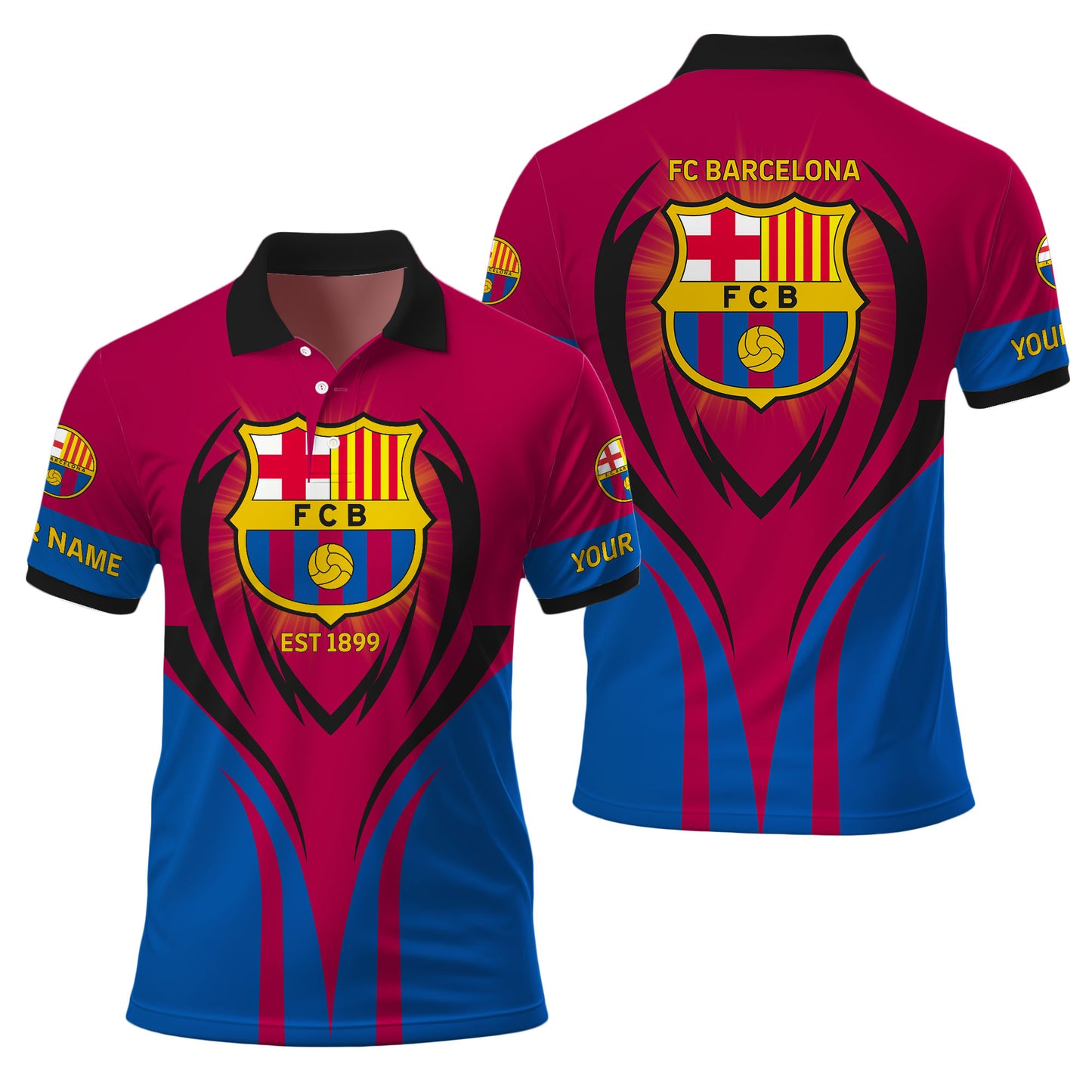 Personalized Barca FC 3D Full Printing Set , Barca FC Shirt , Zipper Polo, Hoodie , Short , Polo , hawaii