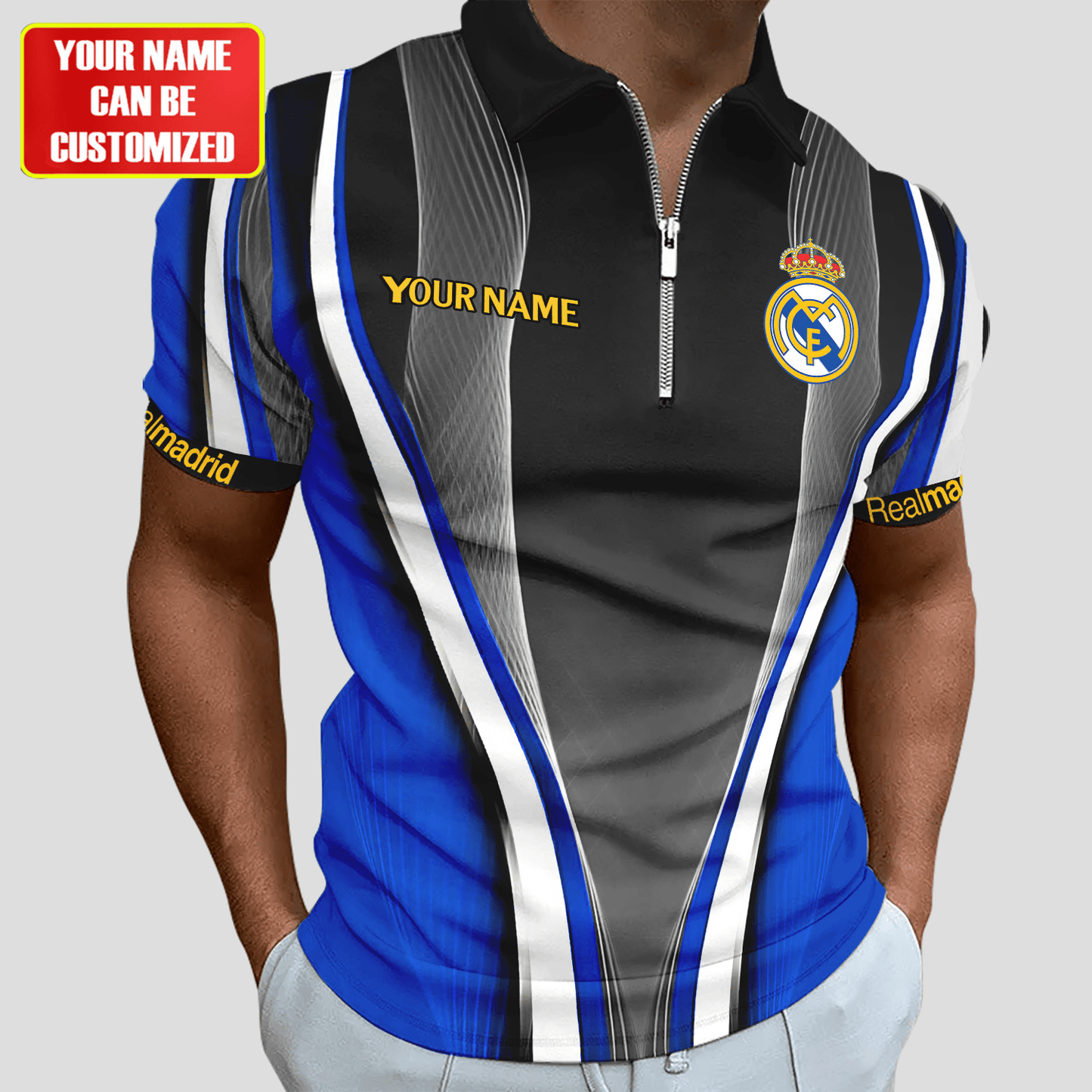 Personalized Real Madrid Q9 3D Full Printing Set , Real Madrid Q9 Shirt , Real Madrid Set , Zipper Polo, Hoodie , Short , Polo , hawaii
