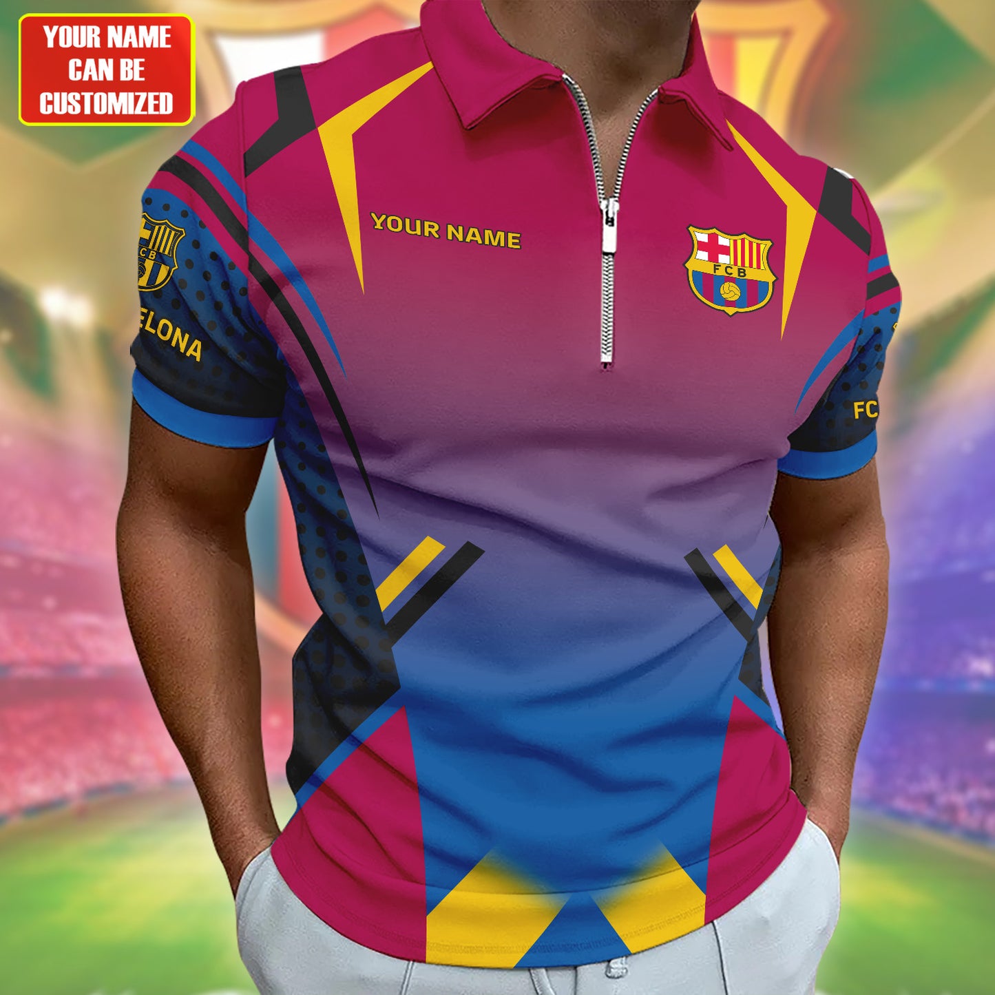 Personalized Barca 3D Full Printing Set , Barca Shirt , Zipper Polo, Hoodie , Short , Polo , hawaii V2