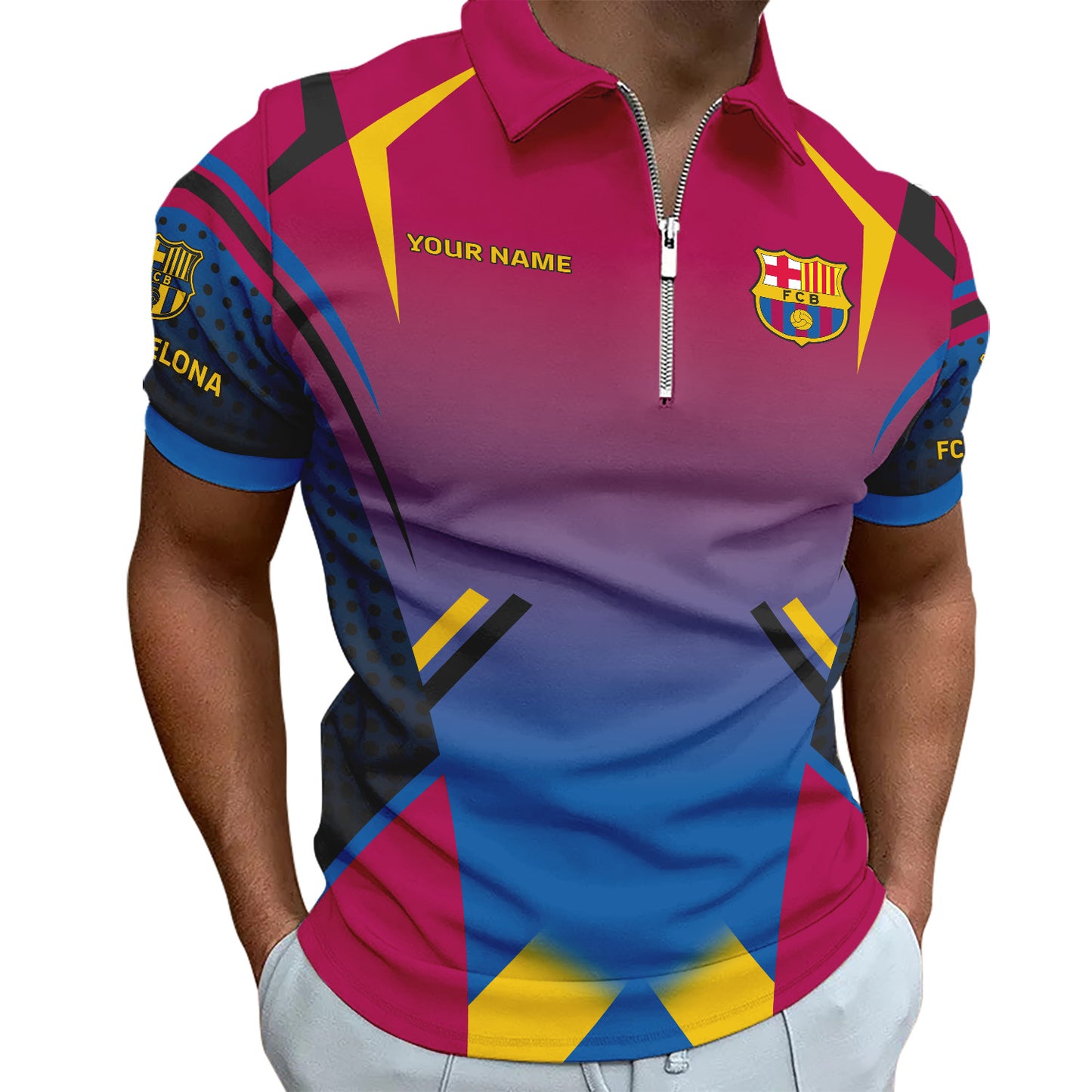 Personalized Barca 3D Full Printing Set , Barca Shirt , Zipper Polo, Hoodie , Short , Polo , hawaii V2