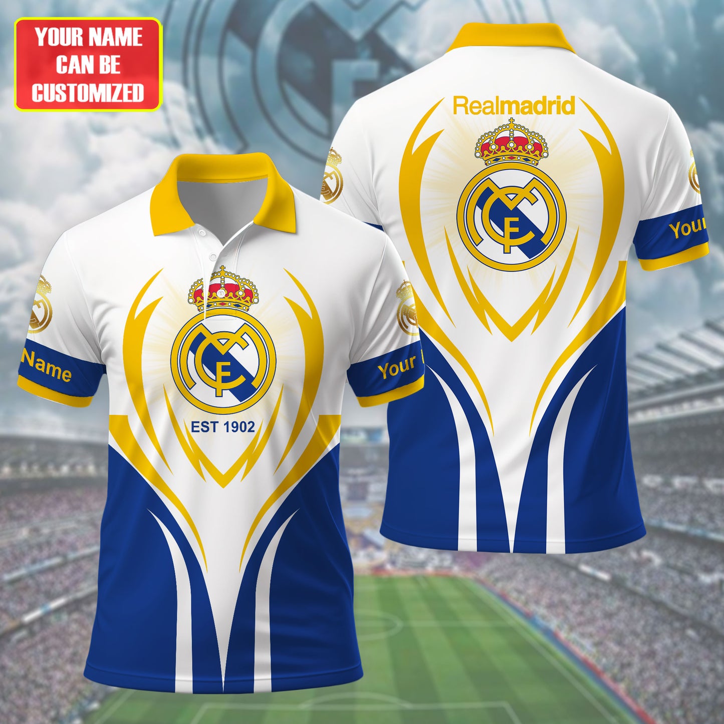 Personalized Real Madrid CF 3D Full Printing Set , Real Madrid CF Shirt , Real Madrid Set , Zipper Polo, Hoodie , Short , Polo , hawaii