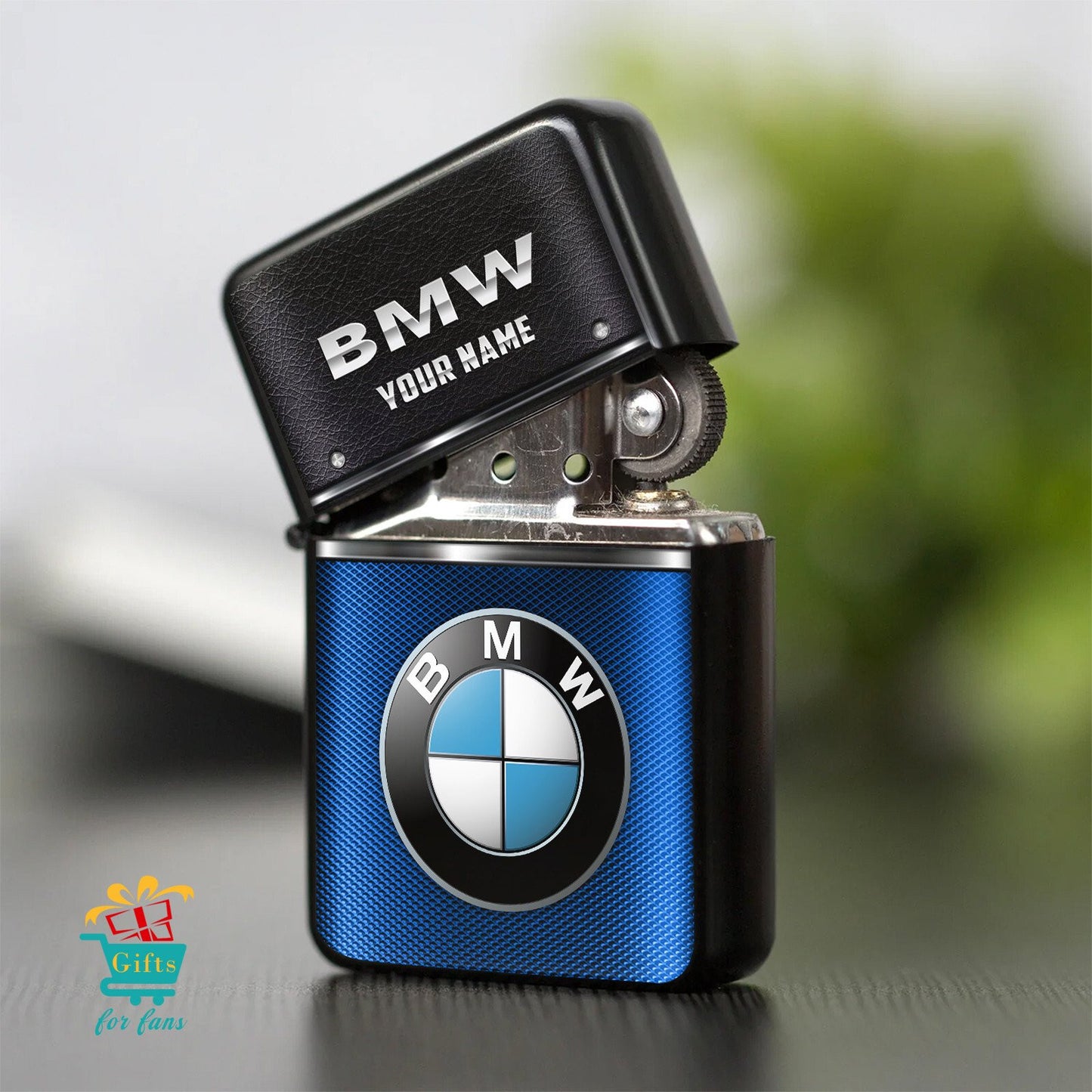 Personalized BW Leather Zippo Lighter