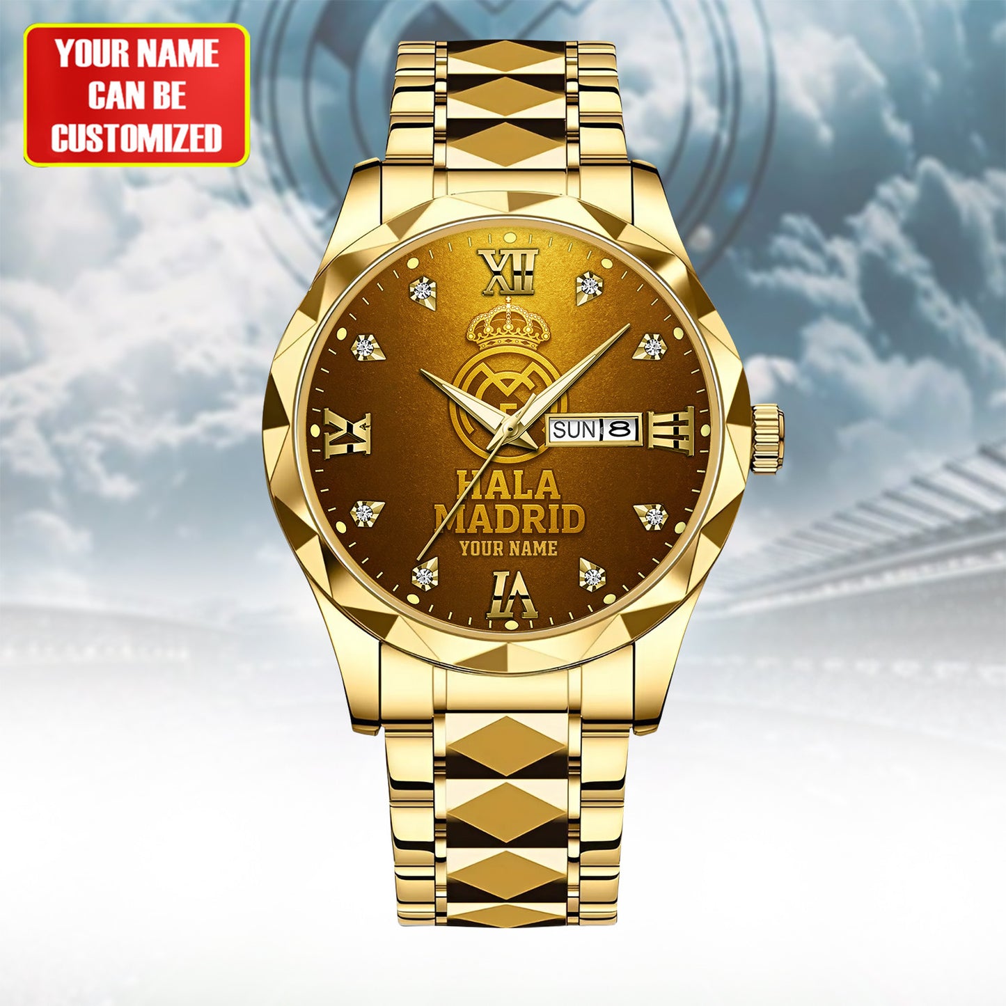 Personalized Real Golden Sport Alloy Charley Watch