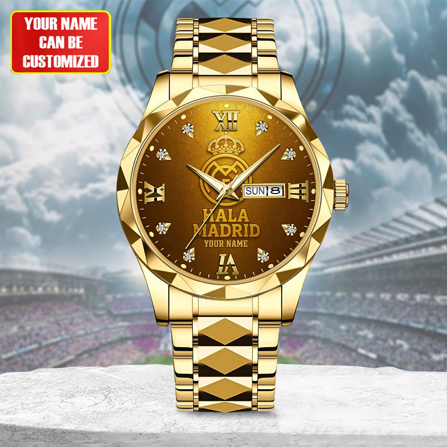 Personalized Real Golden Sport Alloy Charley Watch