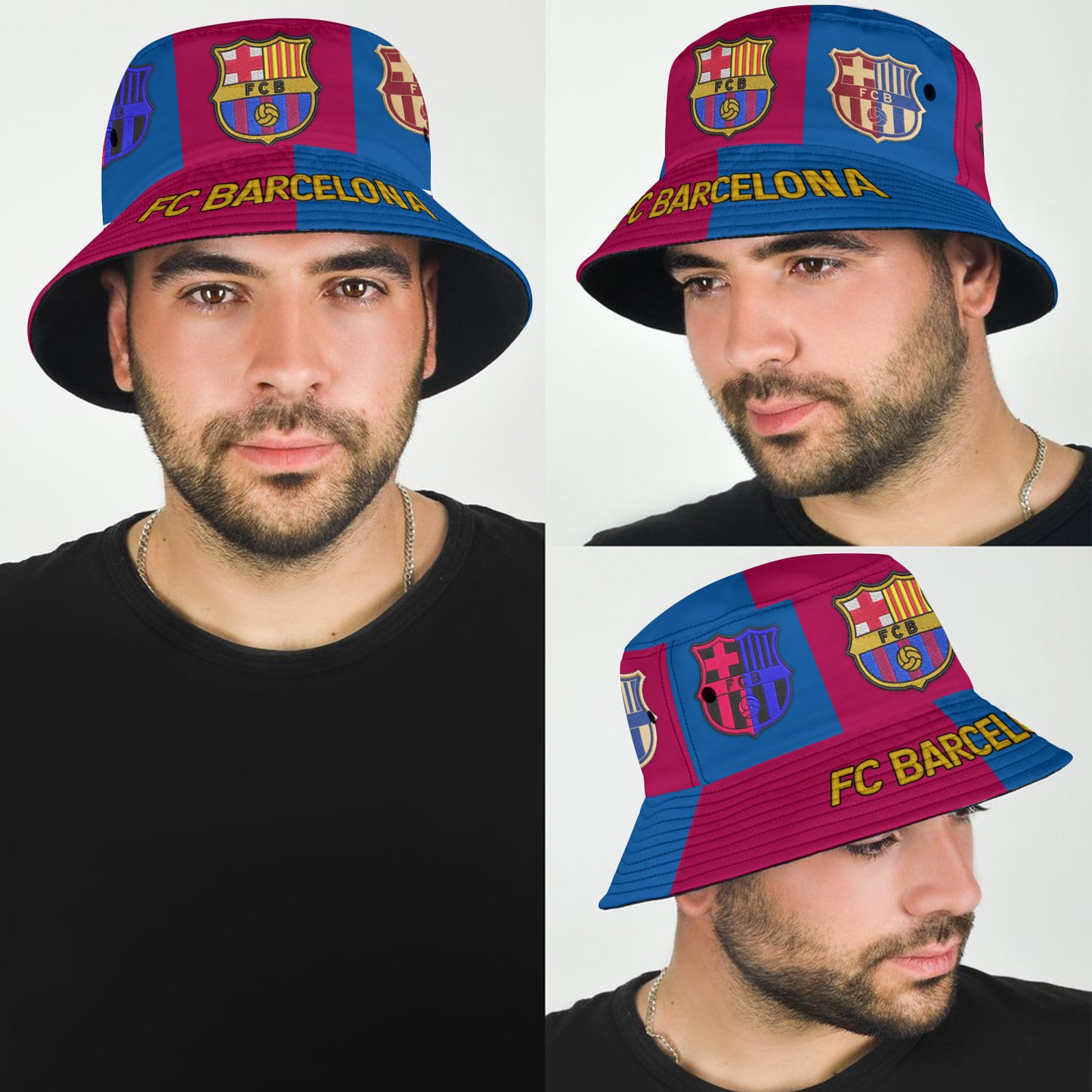 FC Barca Embroidery Pattern Bucket Hat