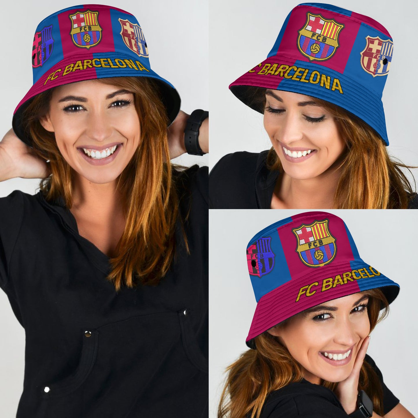 FC Barca Embroidery Pattern Bucket Hat