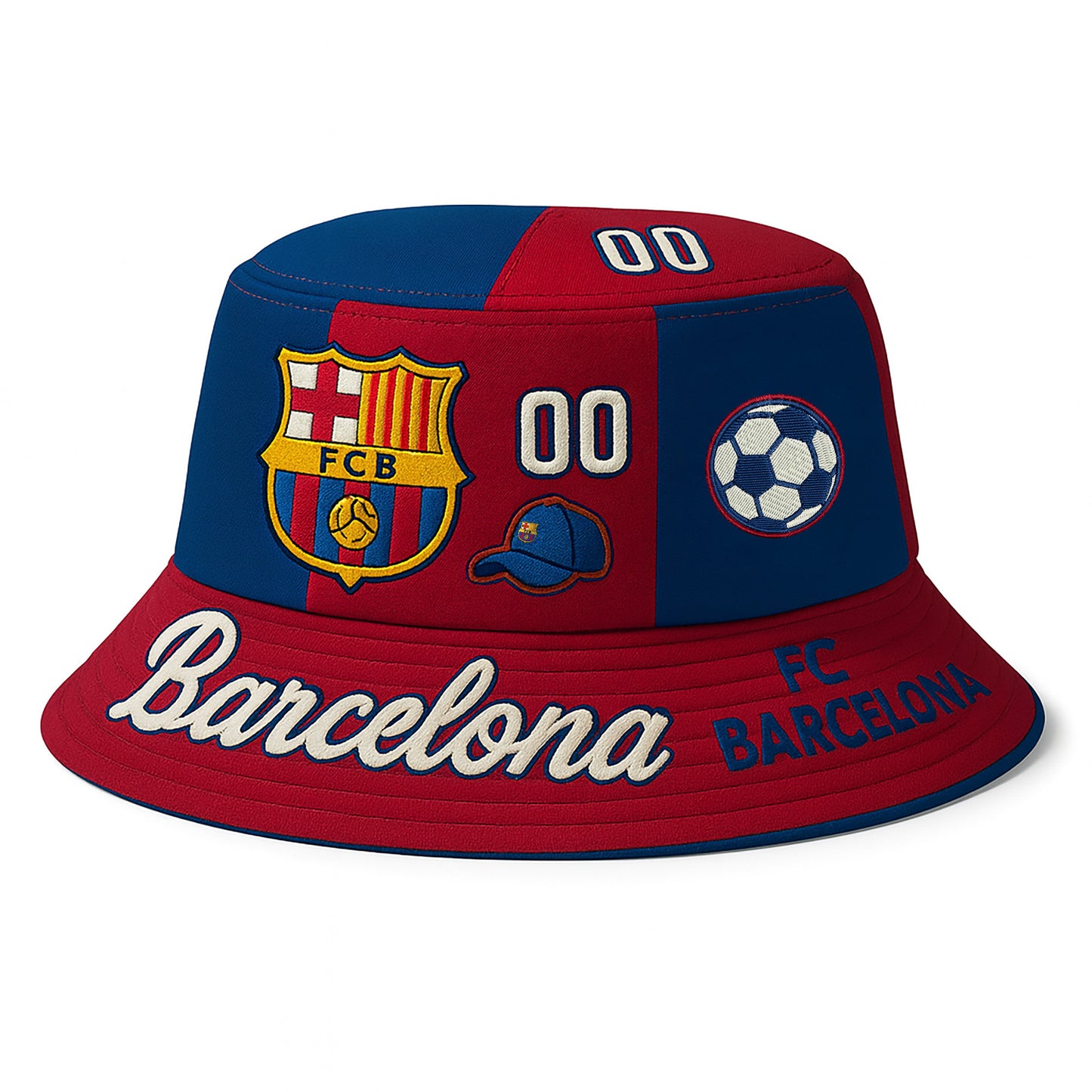 FC Barca Embroidery Pattern Bucket Hat V2