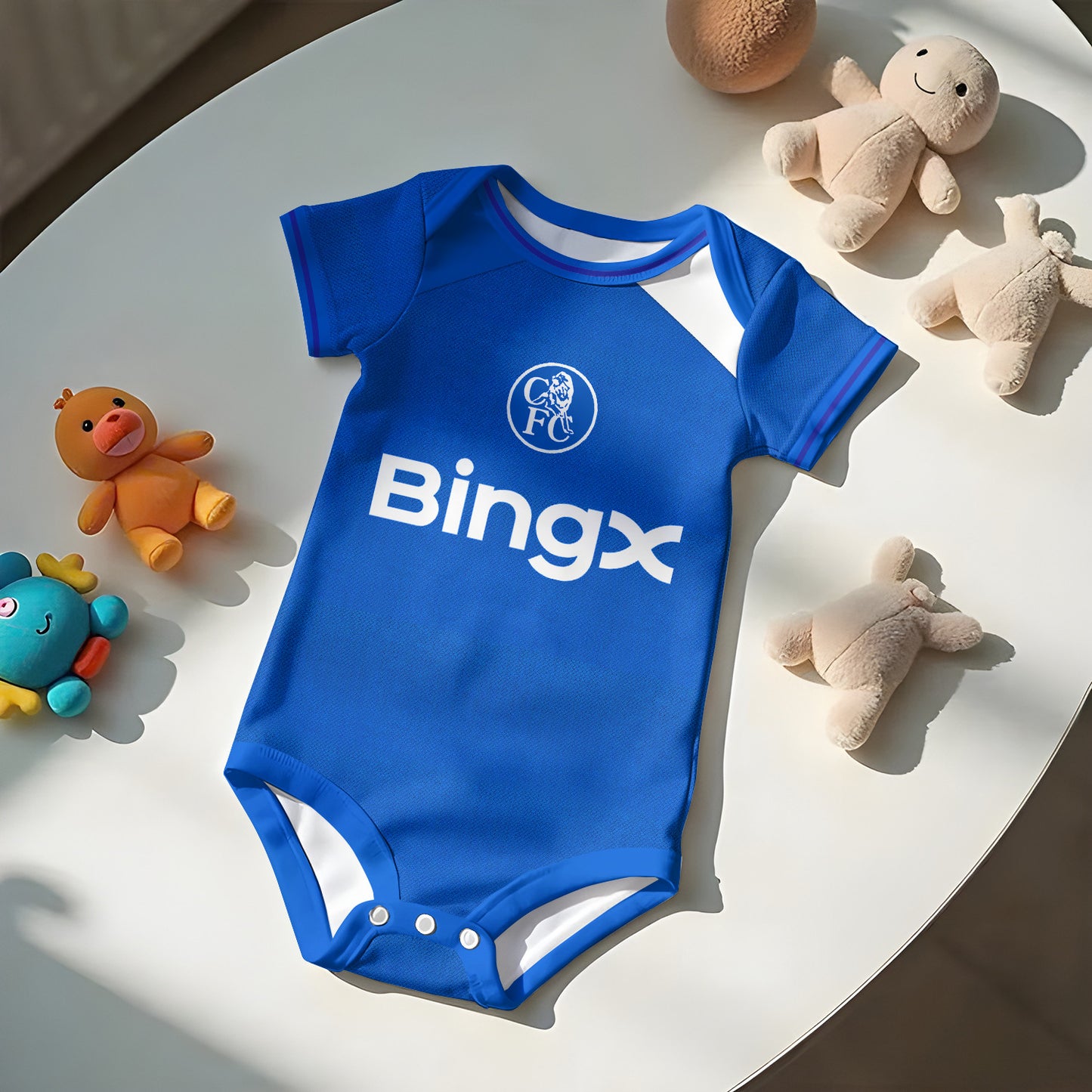 Customized Chelsea Third Strike Soccer Jersey , Baby Rib Bodysuit Sizes