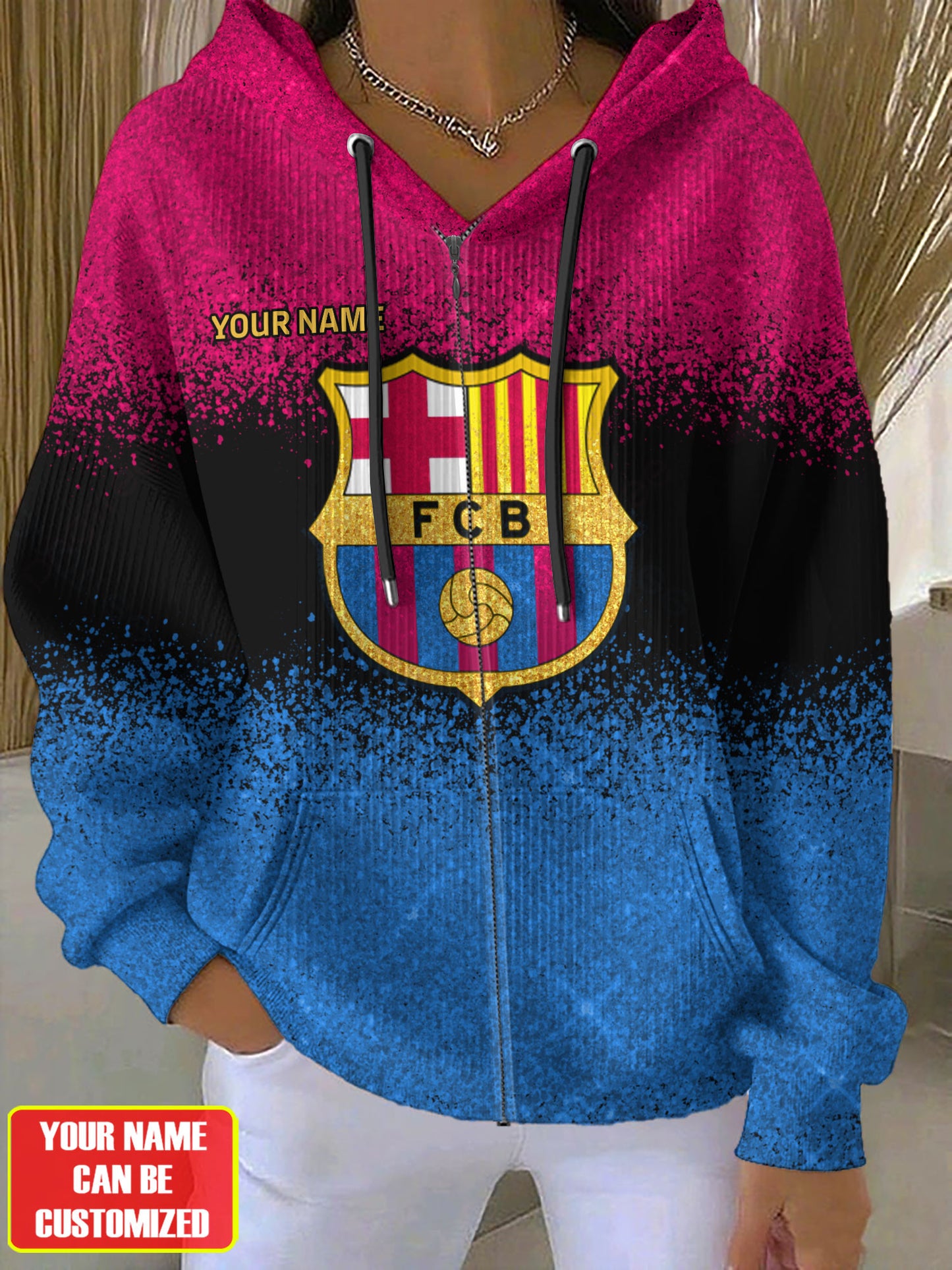 Personalized Barca All Over Print Casual Hoodie