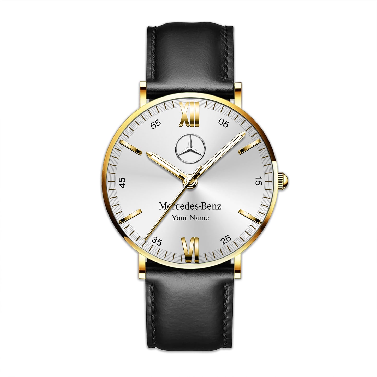 Personalized Merc OLRVS Quartz Leather Watch P150914