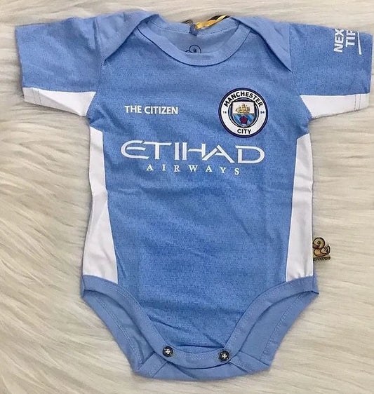 Customized Man City Soccer Jersey , Baby Rib Bodysuit Sizes V3