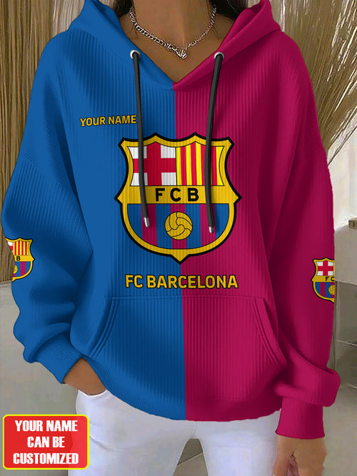 Personalized Barca FC All Over Print Casual Hoodie