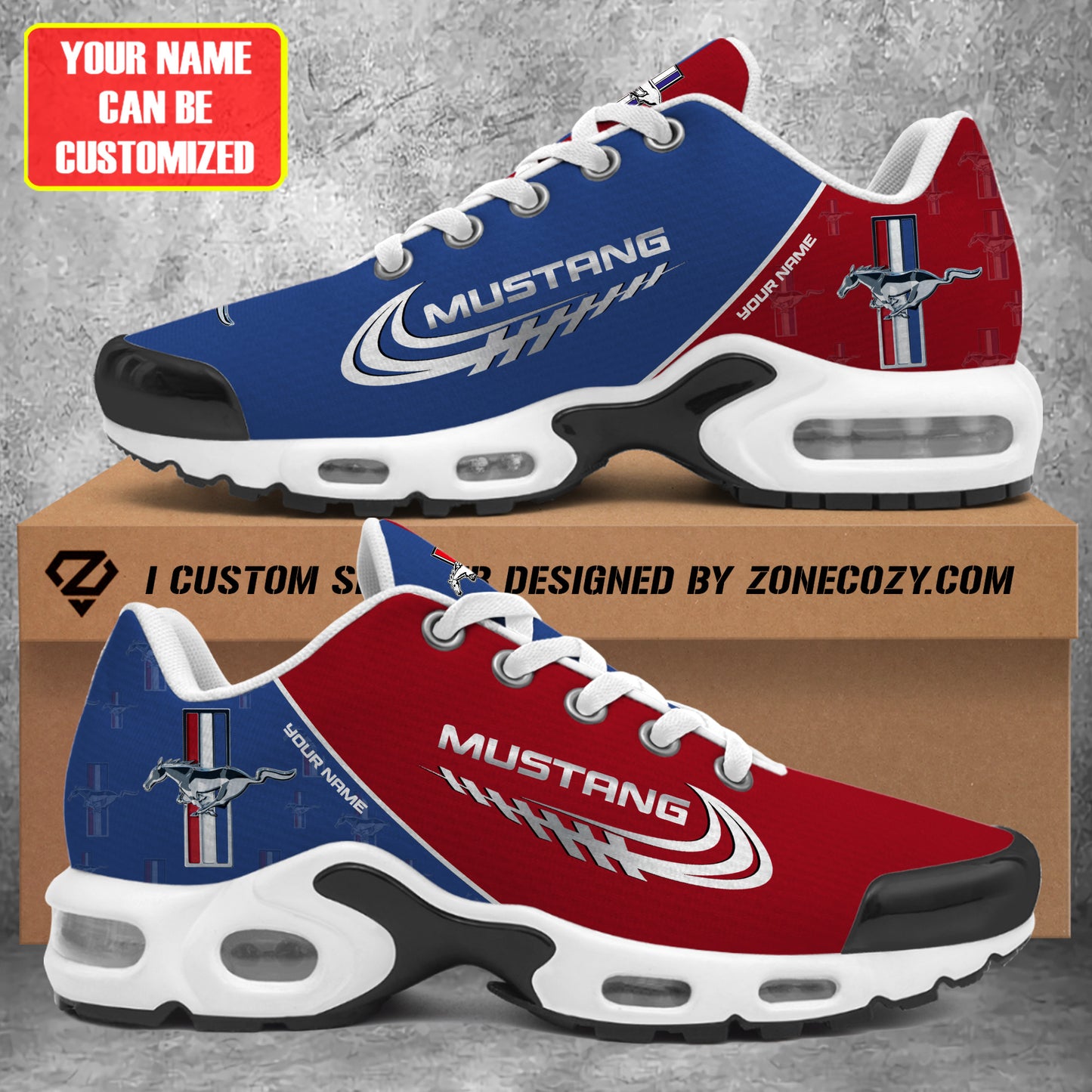 Personalized F Mustang Sport Air Cushion Sneaker