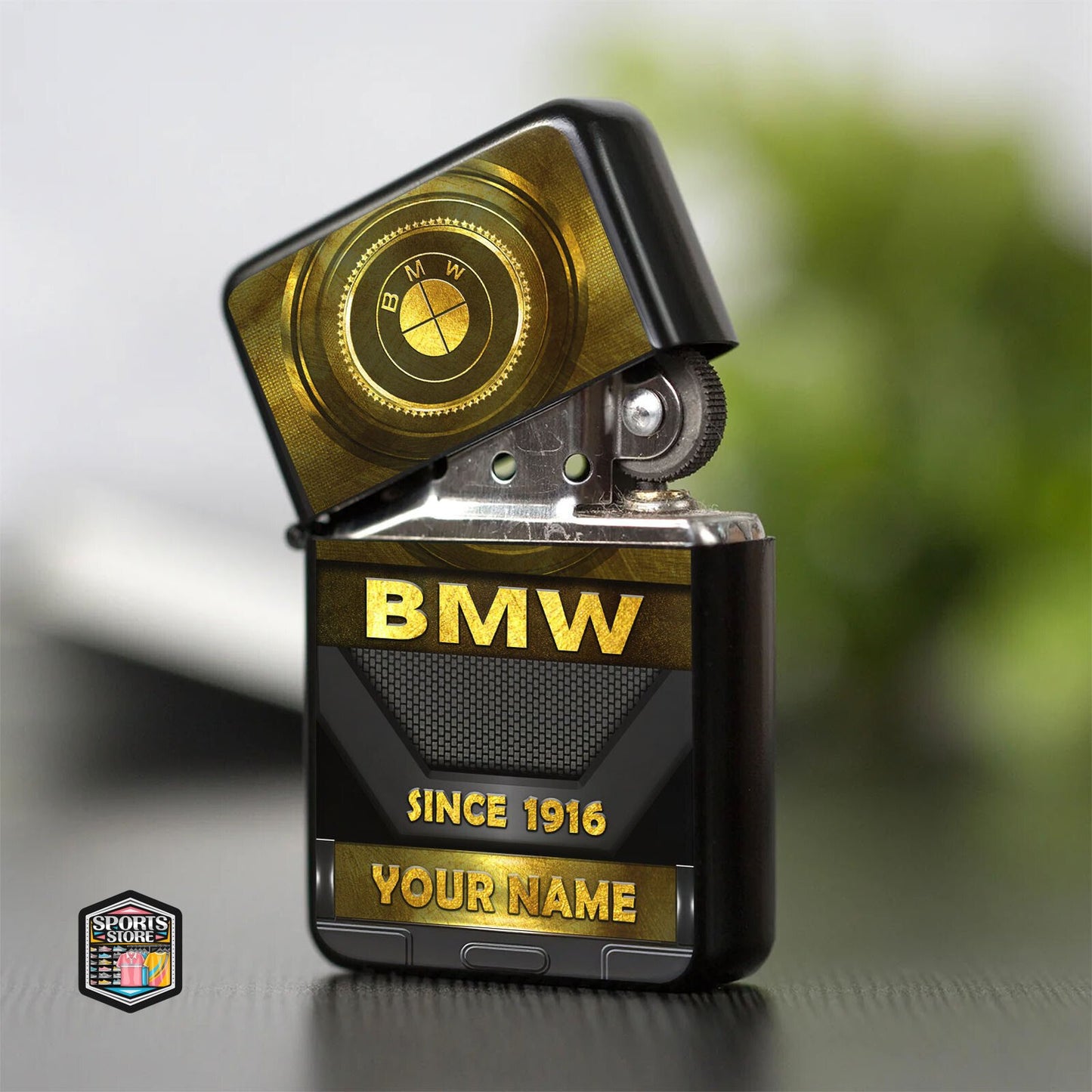 Personalized BW Golden Luxury Zippo Lighter