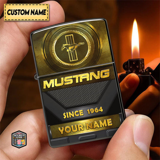 Personalized F Mustang Golden Luxury Zippo Lighter