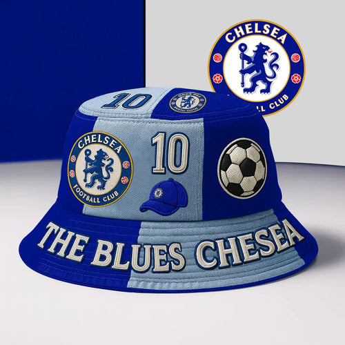 Chelsea CFC Embroidery Pattern Bucket Hat