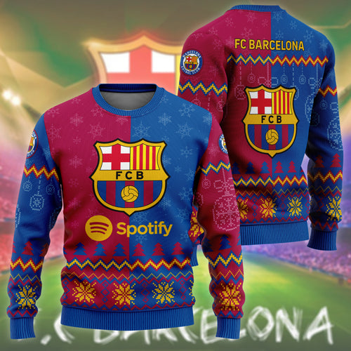 Barça FC Ugly Christmas Sweater , Unisex Wool Sweater