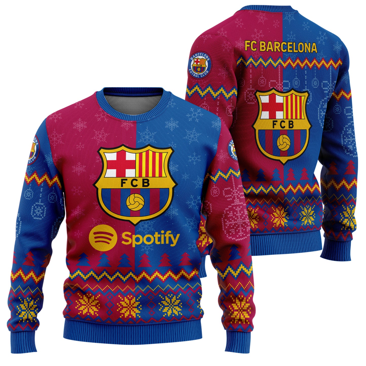 Barça FC Ugly Christmas Sweater , Unisex Wool Sweater