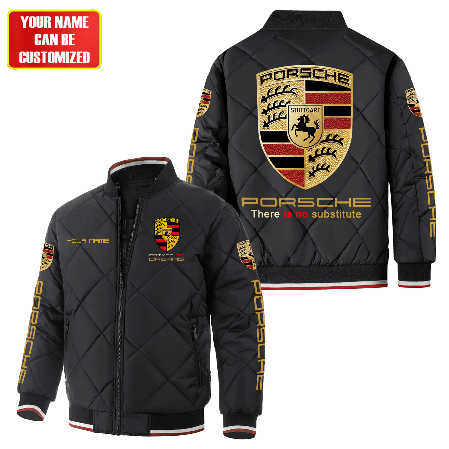 Personalized Pors Sport Puffer Bomber Jacket